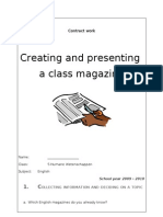 Creating and Presenting A Class Magazine: Contract Work