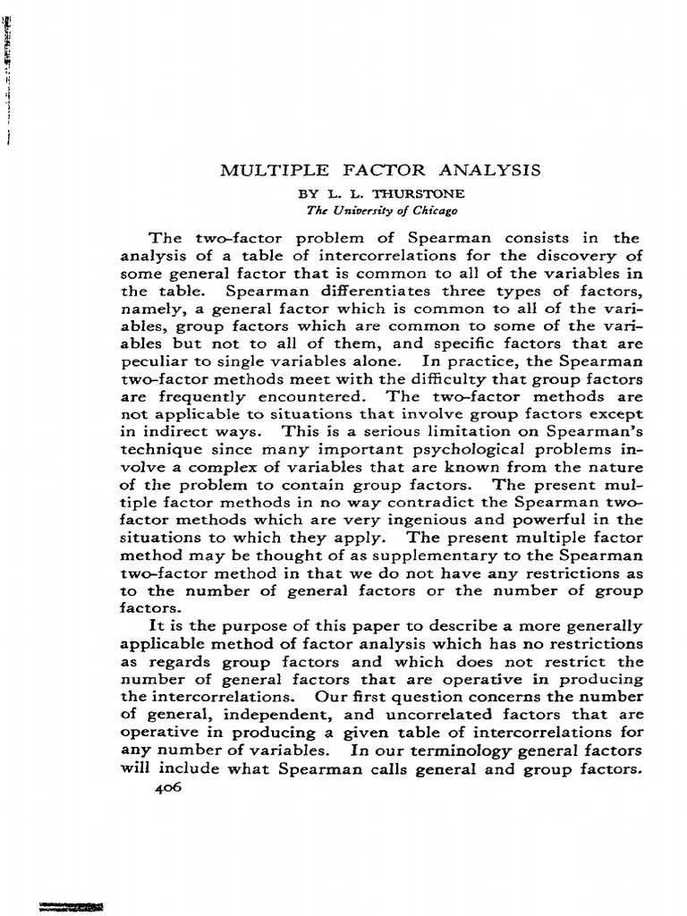 Advanced Multiple Factor Analysis Techniques | PDF | Factor Analysis ...