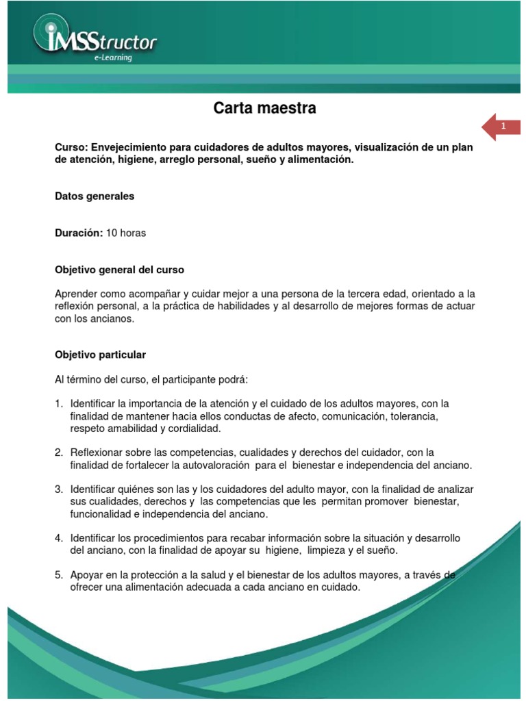 Carta Maestra | PDF | Vejez | Adultos