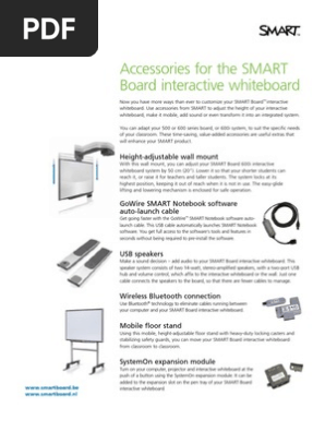 Factsheet Accessories For The Smart Board Interactive Whiteboard