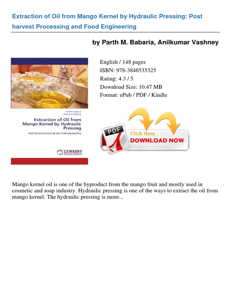 Extraction of Oil From Mango Kernel | PDF | E Reader | Vegetable Oil