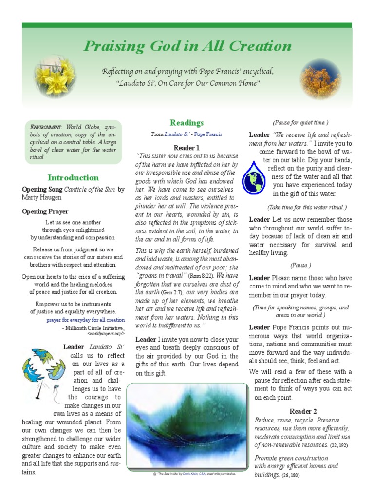 Praising God in All Creation | PDF | Prayer | Religion And Belief