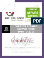 Current Affairs Solved MCQS From 1988 to 2013