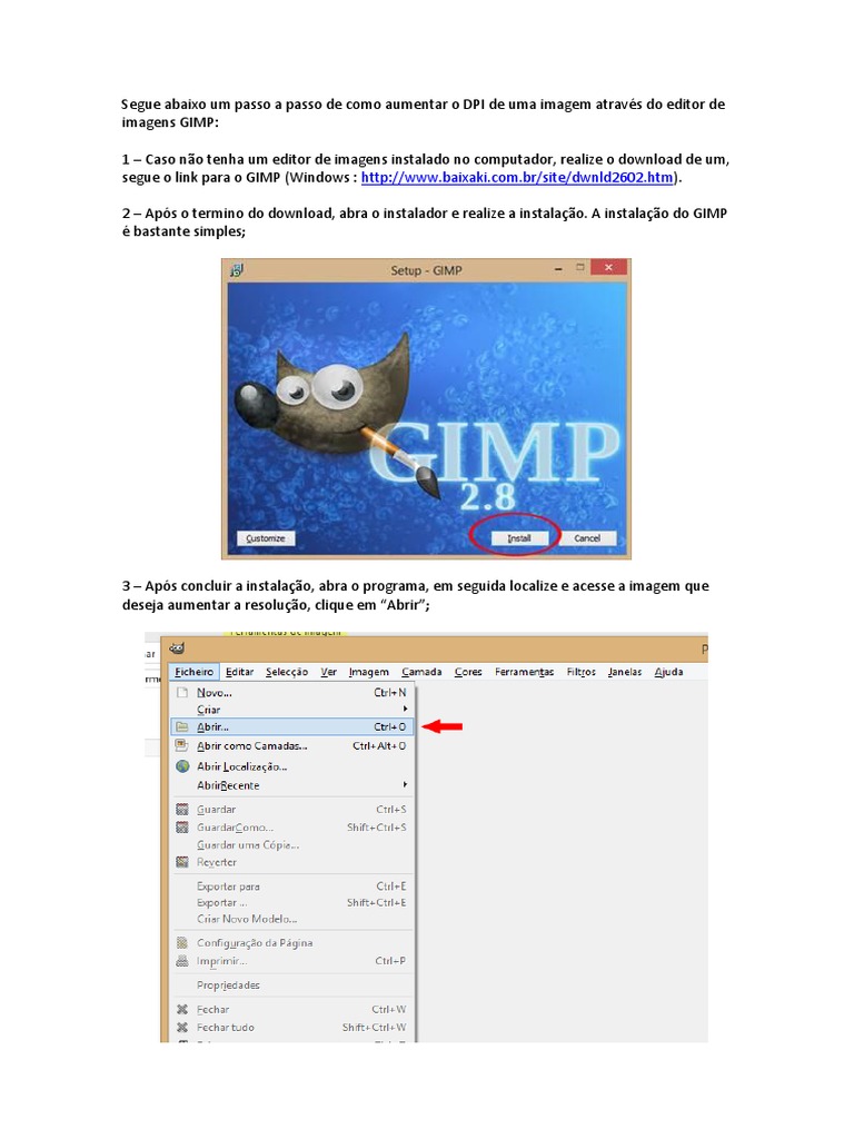 Aumentando DPI de Imagens no GIMP | PDF