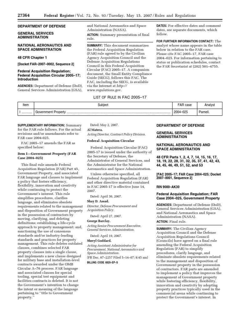 6 10 FEDERAL ACQUISITION REGULATION FAR intelligence overview