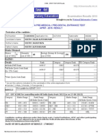 Cbse - Aipmt Test 2015 Results