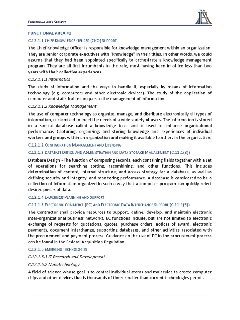 Functional Area Services PDF | PDF