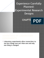 Experience Carefully Planned: Experimental Research Designs