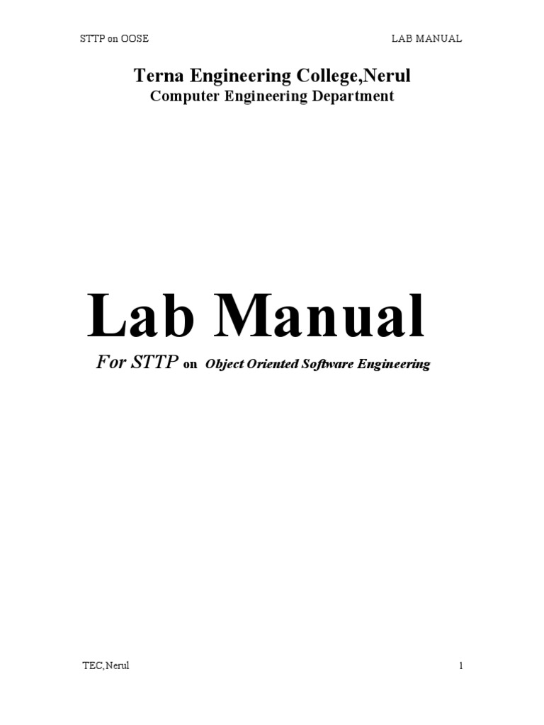 Uml Lab Manual PDF Use Case Component Based Software Engineering