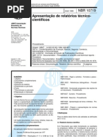 NBR 10719 - Apresentação de relatórios técnico-científicos