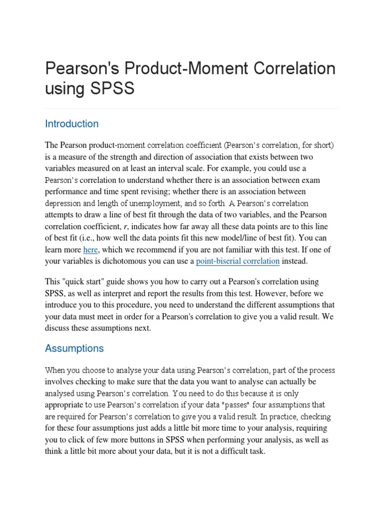 Pearson R Report Example : Pearson Correlation Analysis using SPSS – JBRWVX