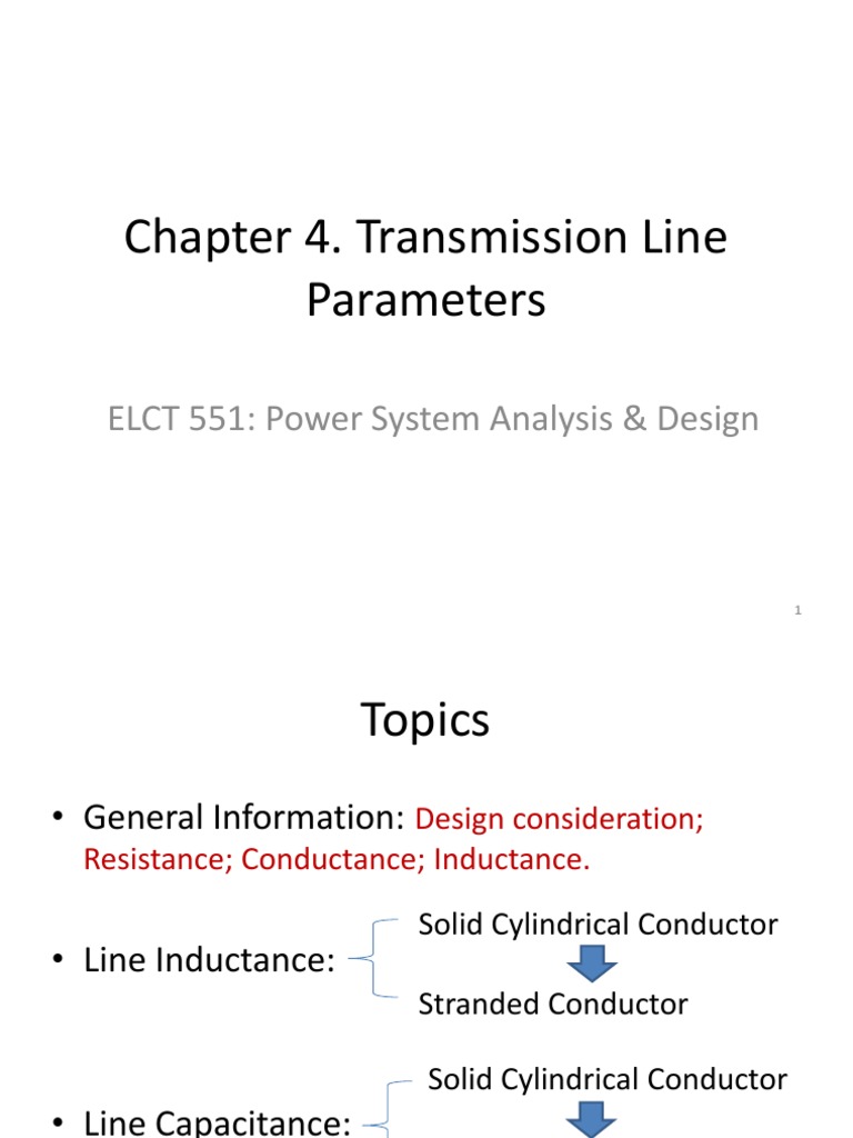 Transmission Line Parameters PDF Power (Physics) Electrical