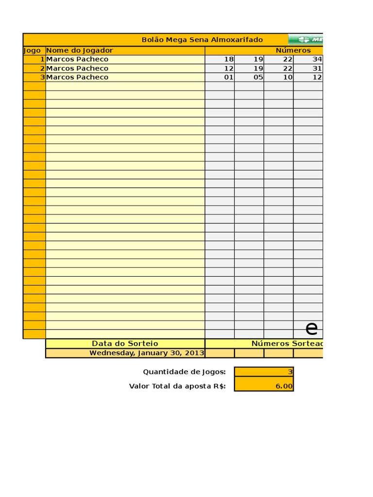 Kit Planilhas Loterias - Planilhas Excel