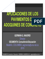 MADRID, Germán G. Aplicaciones de Los Pavimentos Adoquines