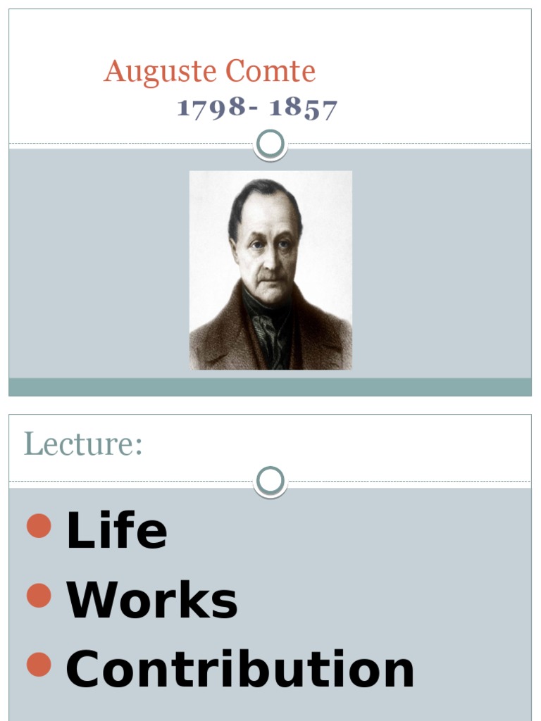 Auguste Comte Positivism Psychological Attitude