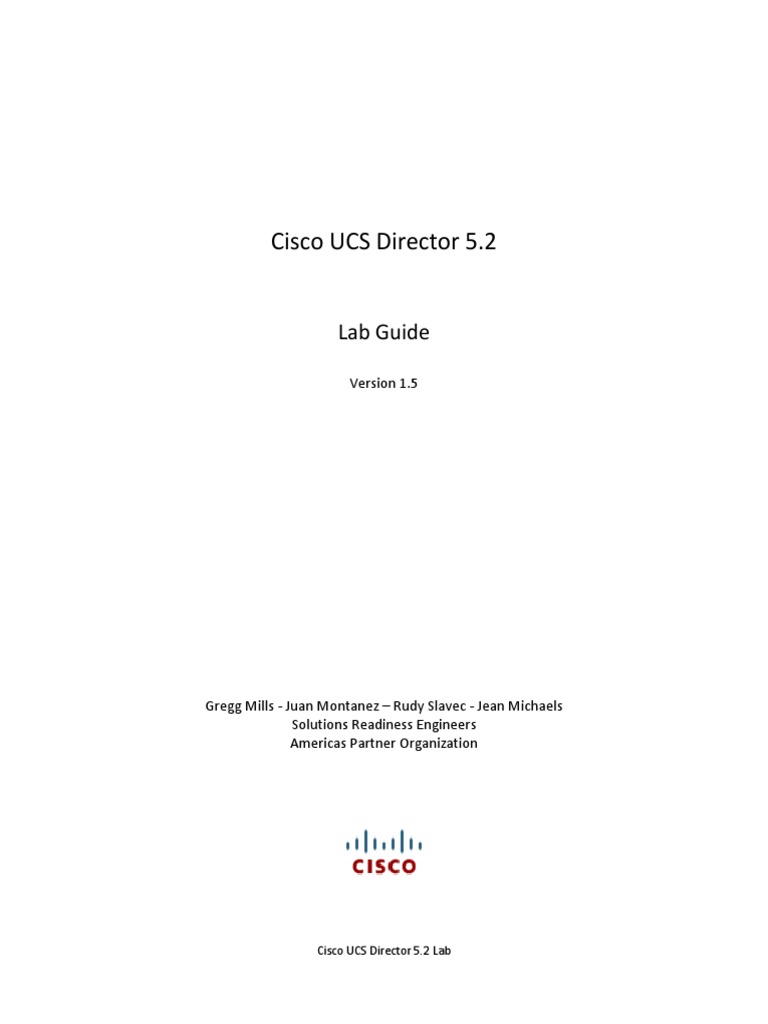 Cisco UCS Director 5.2 Lab-V.1.5 | PDF | Command Line Interface | V Mware