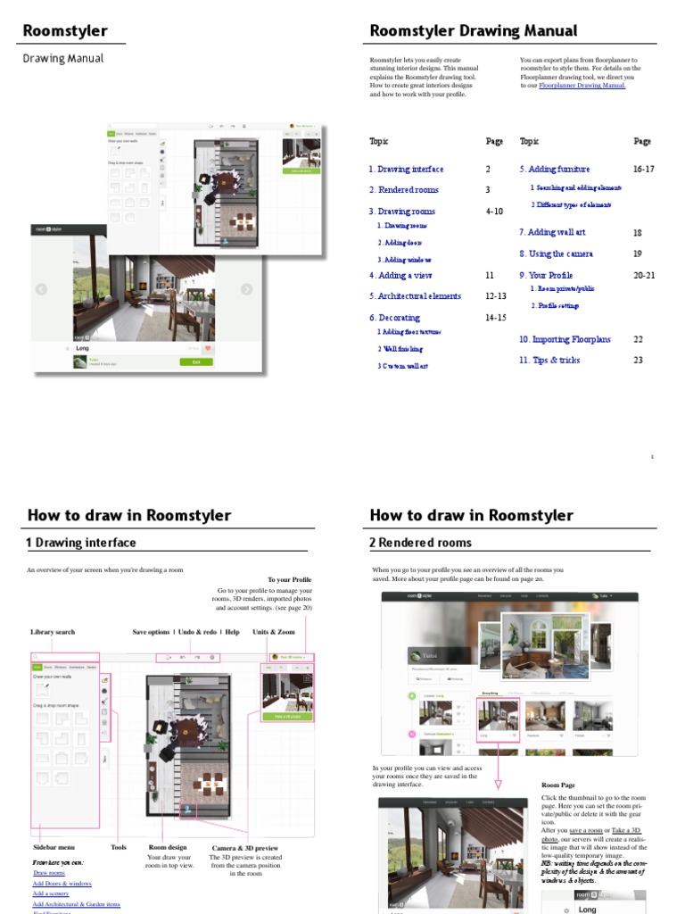 Roomstyler Drawing Manual PDF Door Window