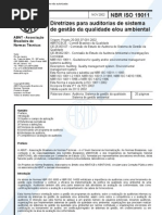 NBR ISO 19011 - Diretrizes para auditorias de sistema de gestão da qualidade eou ambiental