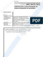 ABNT ISO/TR 10013 Diretrizes para a Documentacao de Sistema de Gestao Da Qualidade