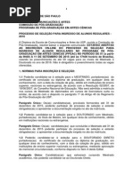 Edital USP Doutorado PPGAC 2016