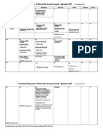 Provisional Programme of Work of The Security Council - September 2015