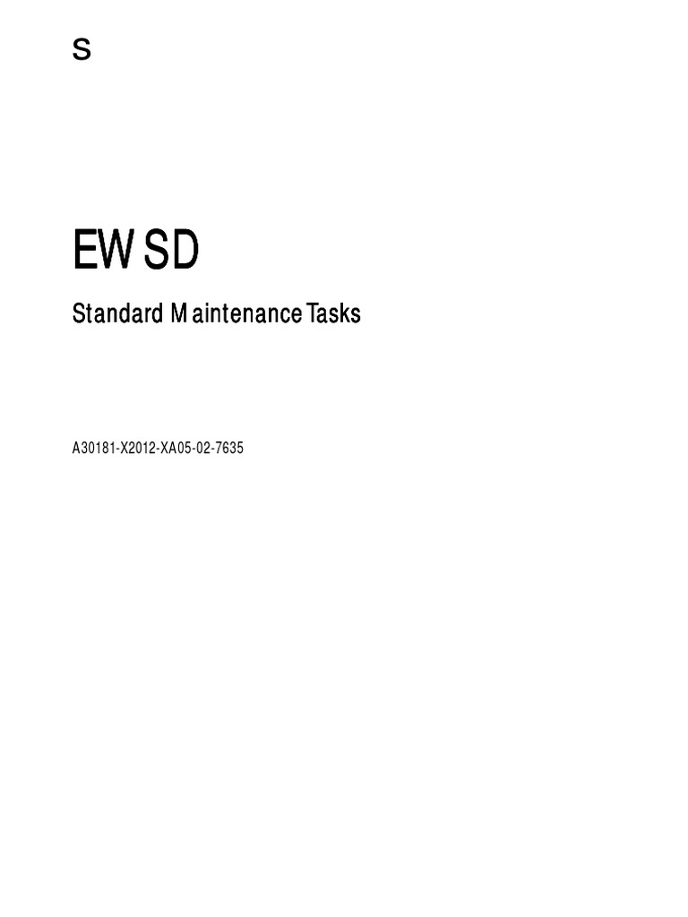 Ewsd Standart Maintenance Tasks Pdf Computing And Information