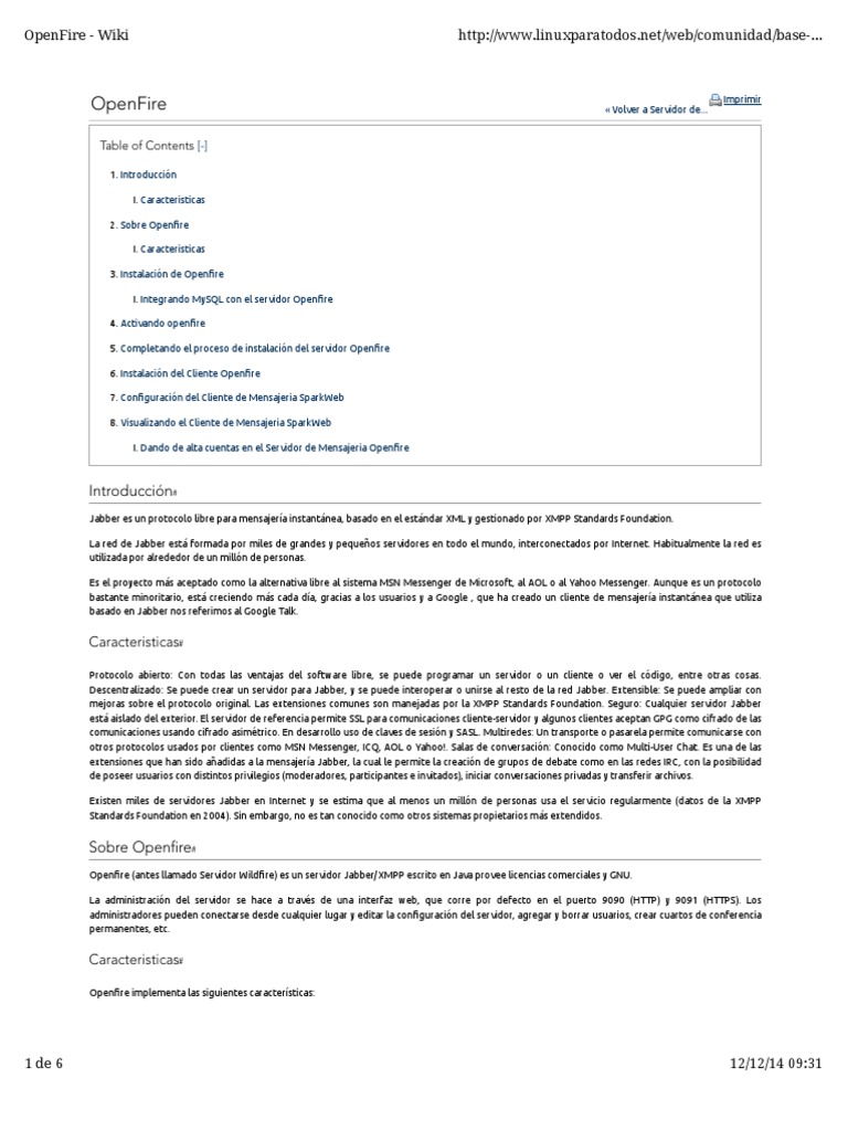 Guía de Instalación de OpenFire XMPP | PDF | Servidor web | Internet y web