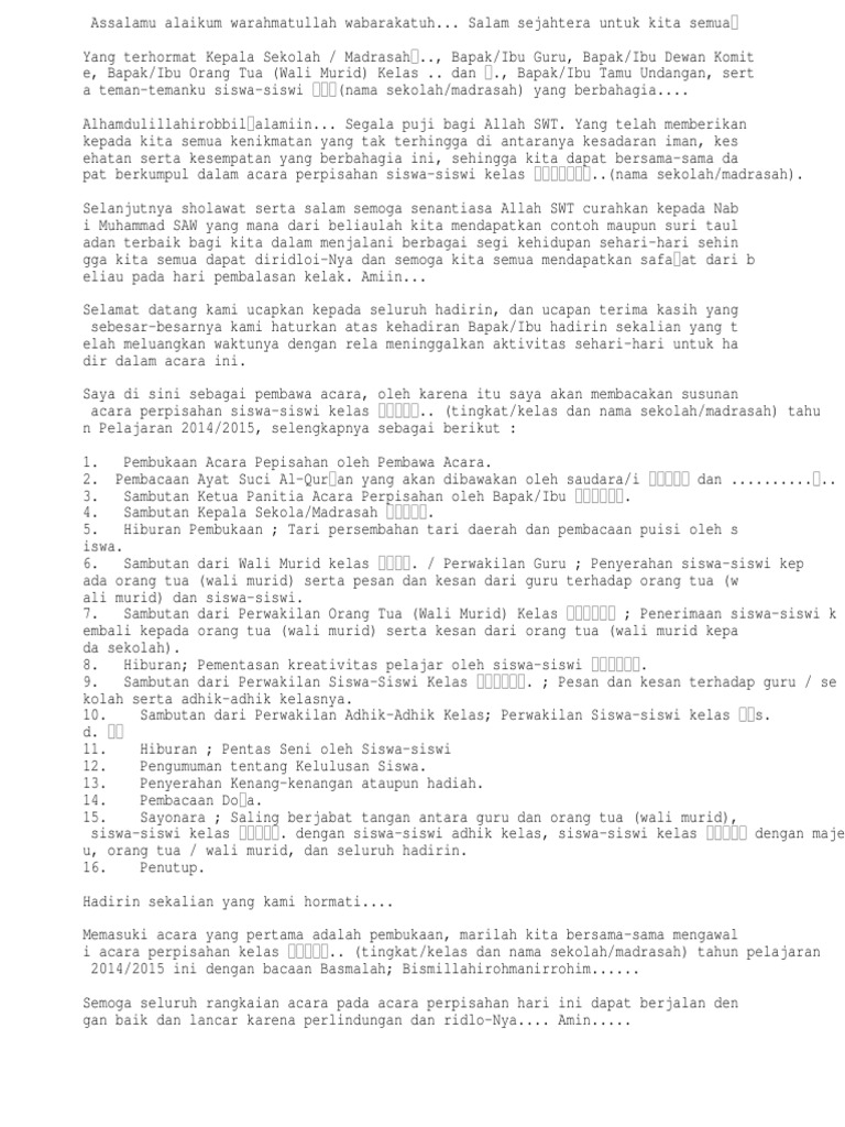 Contoh Pidato Wali Santri