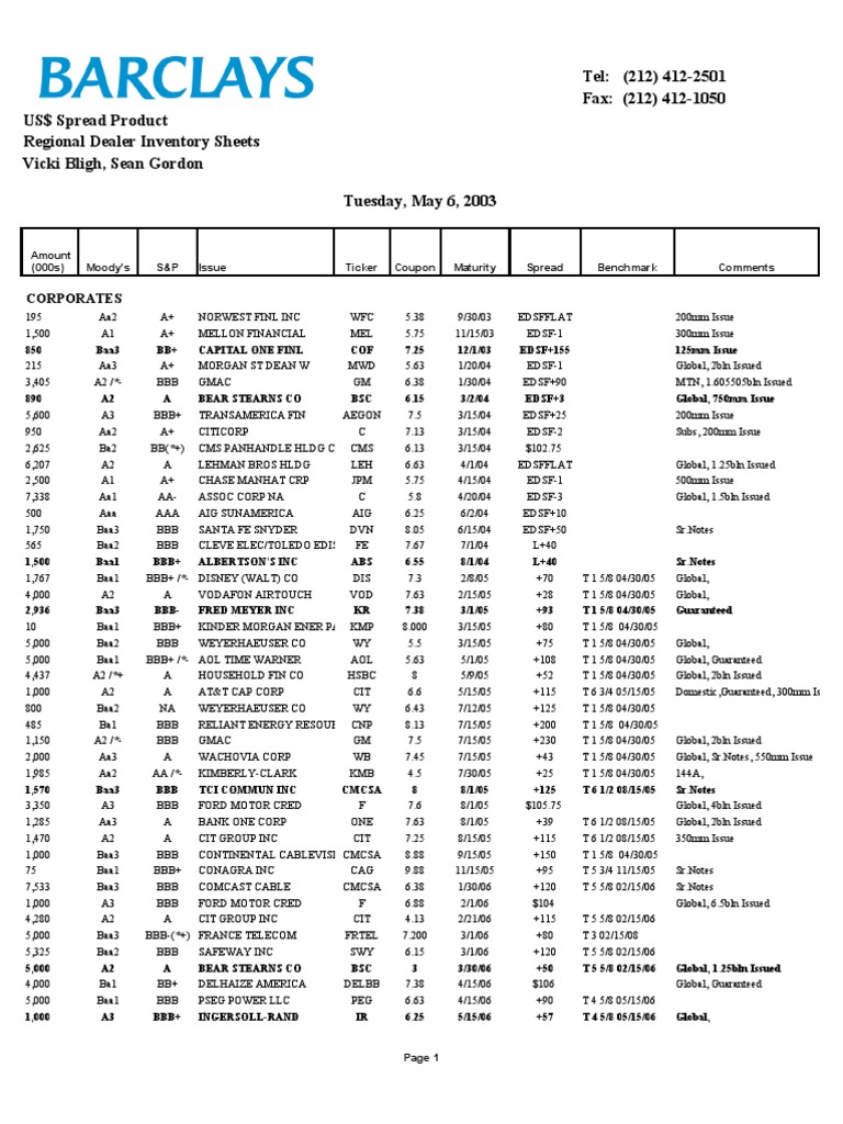 Barclays 1 | PDF | Service Companies | Financial Services Companies