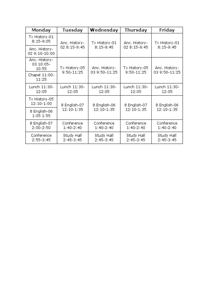 Schedule | PDF