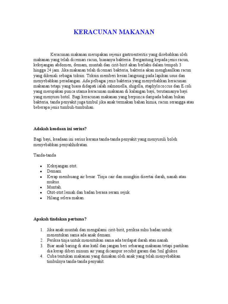 Keracunan Makanan