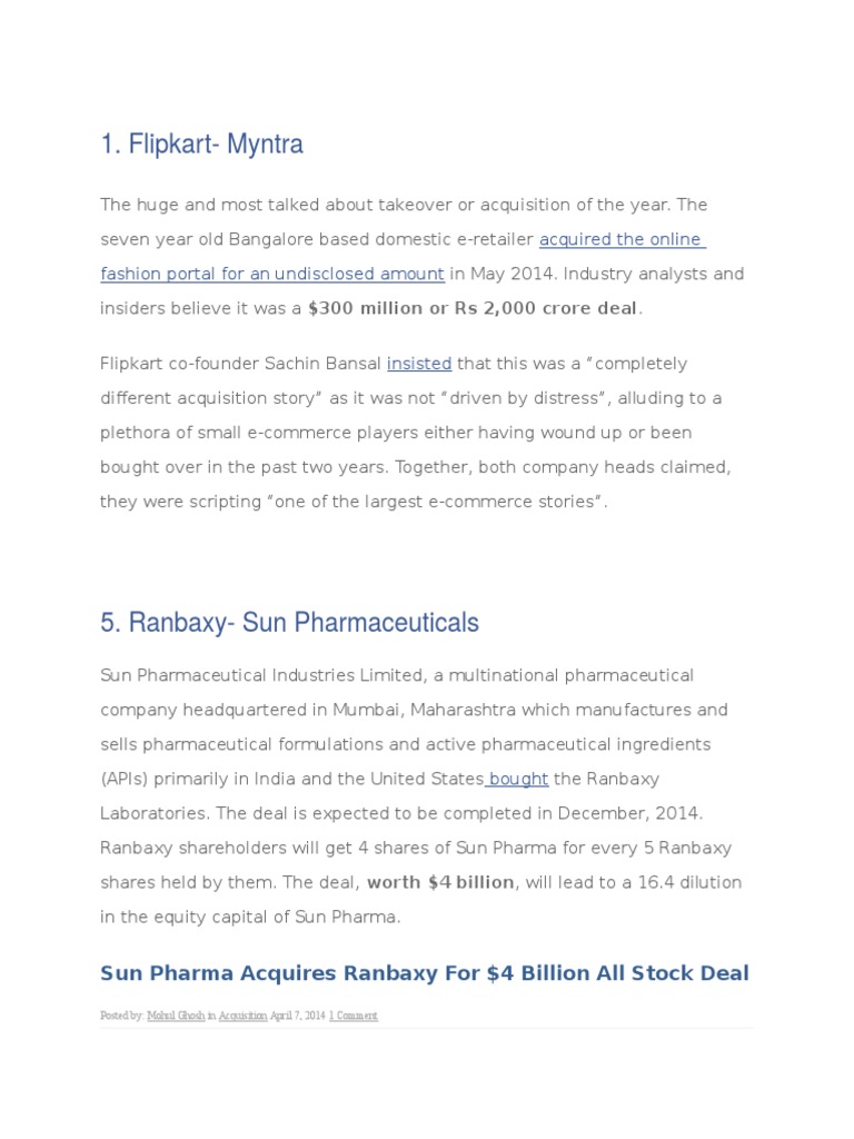 FlipkartMyntra Acquired The Online Fashion Portal For An Undisclosed