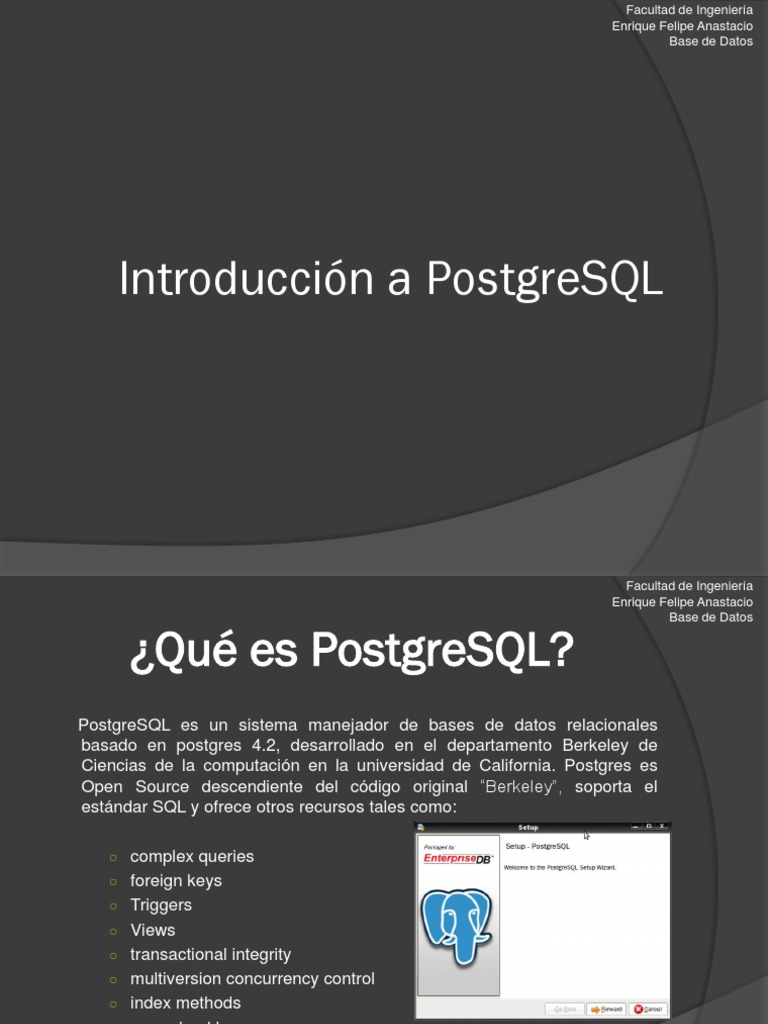 Introducción a PostgreSQL y SQL | PDF | SQL | Lenguaje de programación