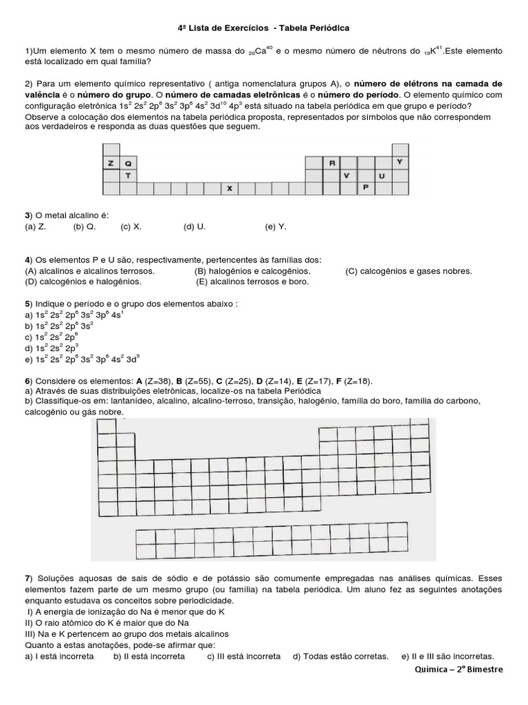 Tabela Periodica | PDF | Tabela periódica | Elementos químicos
