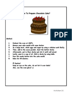 How To Prepare Chocolate Cake?: Worksheet (A)