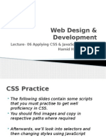 Web Design & Development: Lecture-06 Applying Css & Javascript in HTML Hamid Hussain Awan