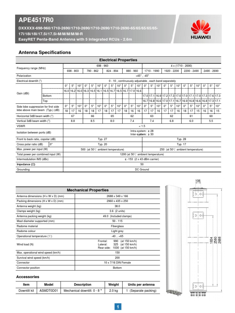 Huawei Antenna PDF Electrical Connector Antenna (Radio)