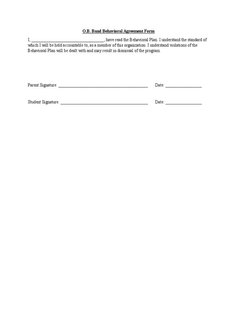 O B Band Behavioral Form | PDF | Career & Growth