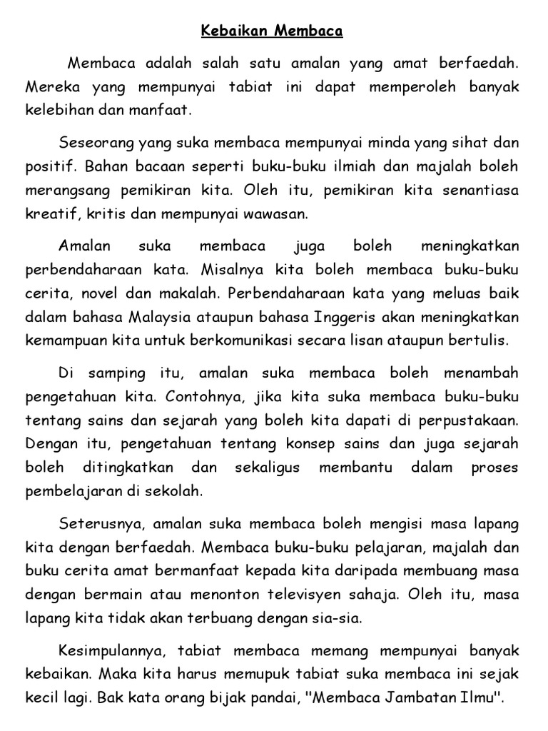 Kebaikan Membaca Pdf