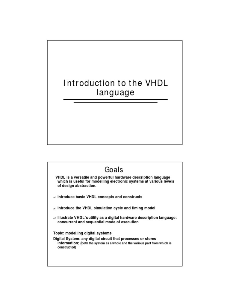 Introduction to VHDL for Digital Systems | PDF