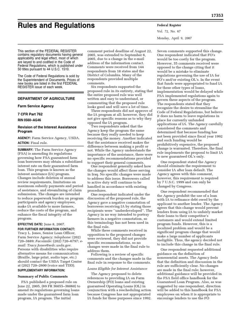 Revised Interest Assistance Program Rules | PDF | Loans | Debt