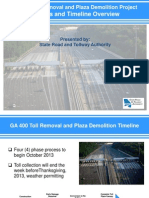 Process and Timeline Overview: GA 400 Toll Removal and Plaza Demolition Project