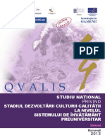 Studiu National Privind Stadiul Dezvoltarii Culturii Calitat PDF