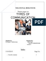 Types of Communication: Theme Paper On