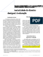 A Arquitetura Escolar Como Materialiddade Do Direito Desigual À Educação