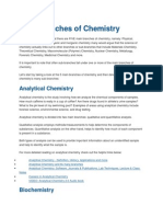 Main Branches of Chemistry