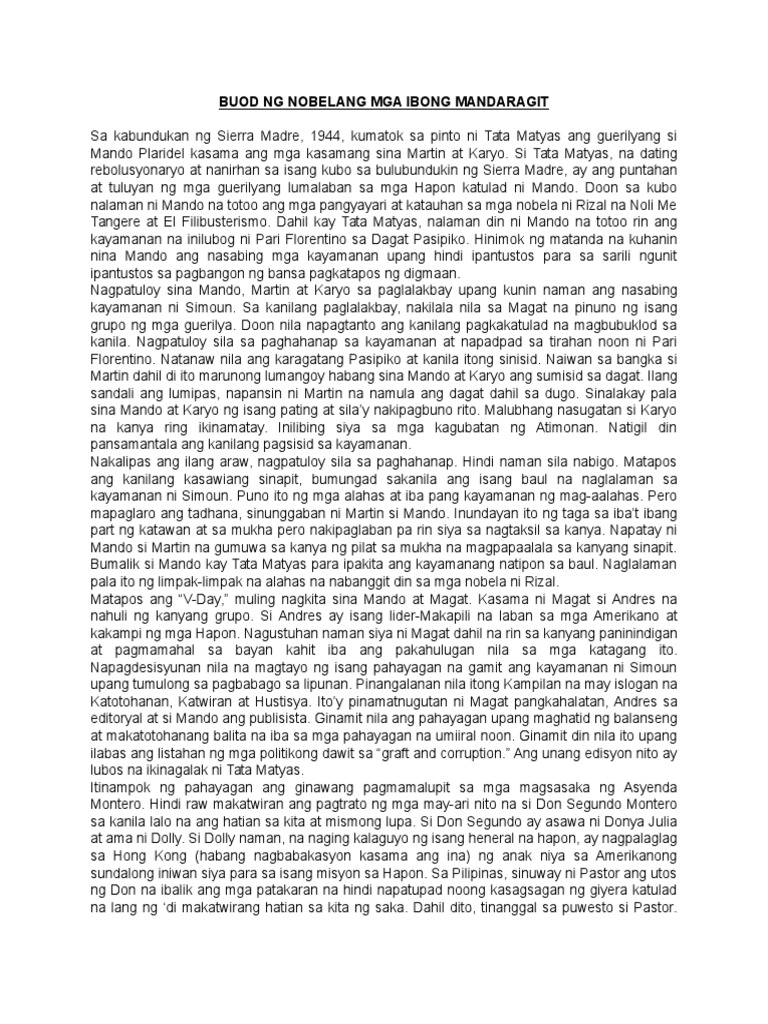 Buod ng ibong mandaragit essays and term papers picture