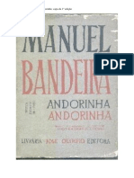 Manuel Bandeira, Andorinha, Andorinha Capa Da 1 Edição