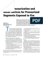 Size depressurization and RF for pressurized segments exposed to fire
