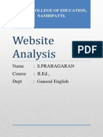 Website Analysis: Name: S.Prabagaran Course: B.Ed., Dept: General English